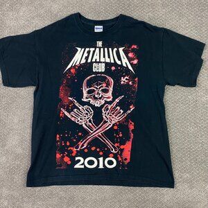 The Metallica Club 2010 T Shirt Men's Large Medium Black Cotton